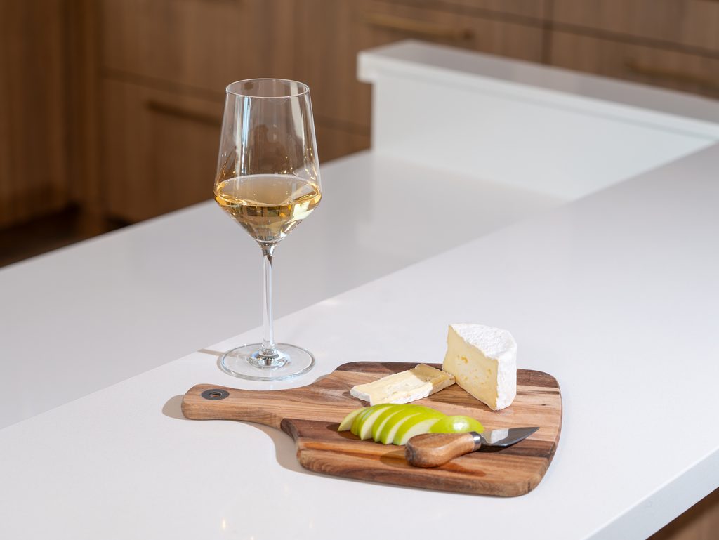 Granny Smith apple with triple-cream Brie and Crémant